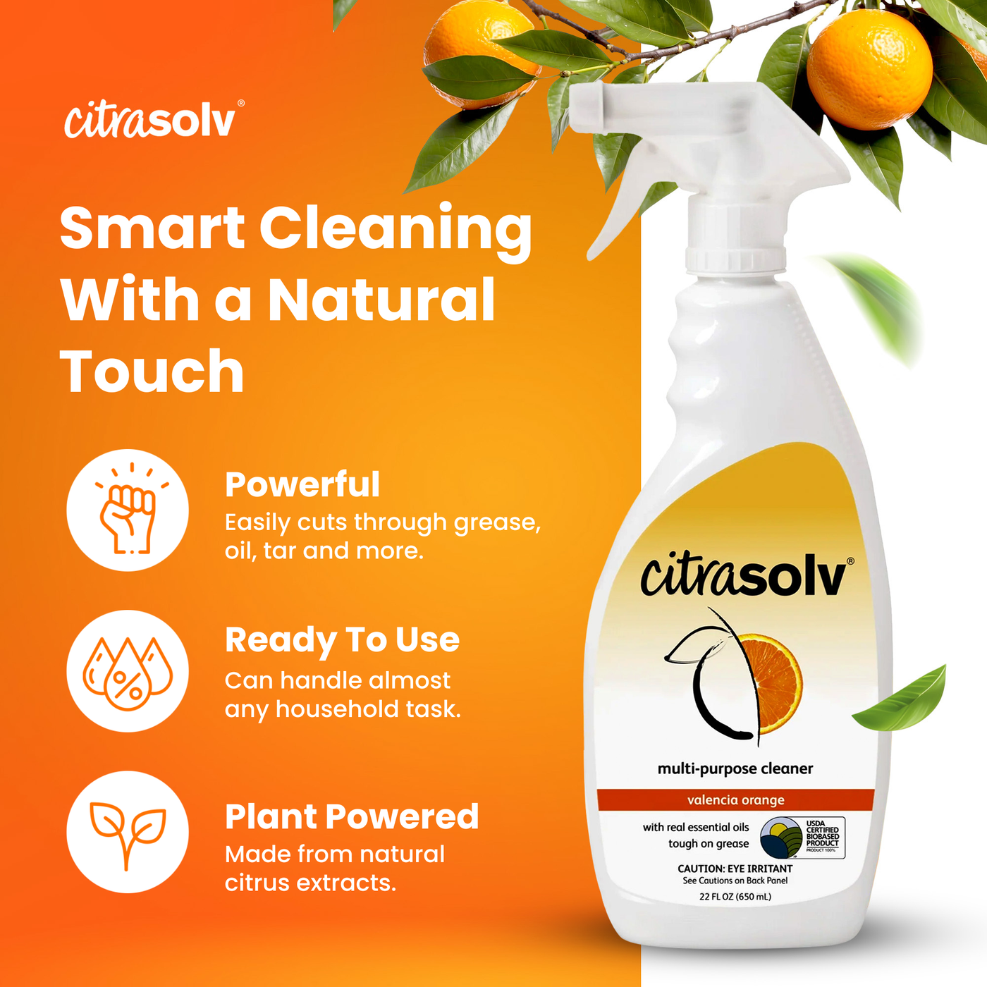 Citra Solv All Purpose Cleaning Spray Multi-Surface Cleaner Valencia O ...